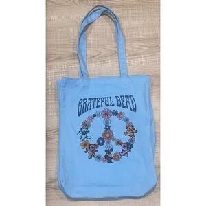 NEW American Eagle x The Grateful Dead Tote Bag York 77 Tour Blue Peace Sign NWT